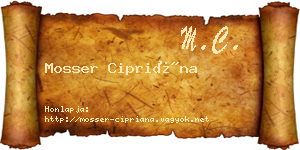 Mosser Cipriána névjegykártya